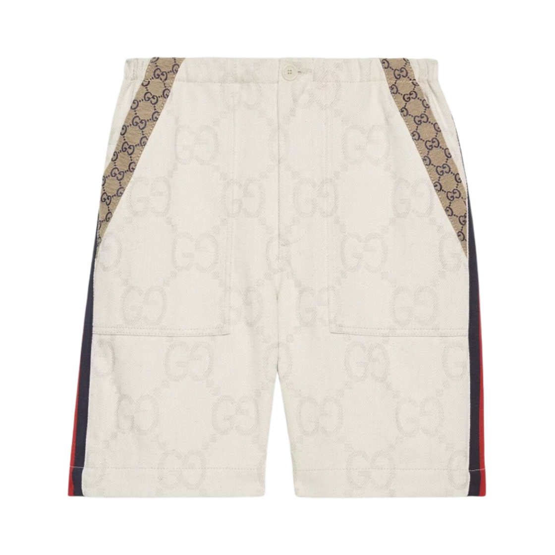 구찌 맥시 GG 데님 쇼츠 아이보리(Gucci Maxi GG Denim Shorts Ivory) - 1