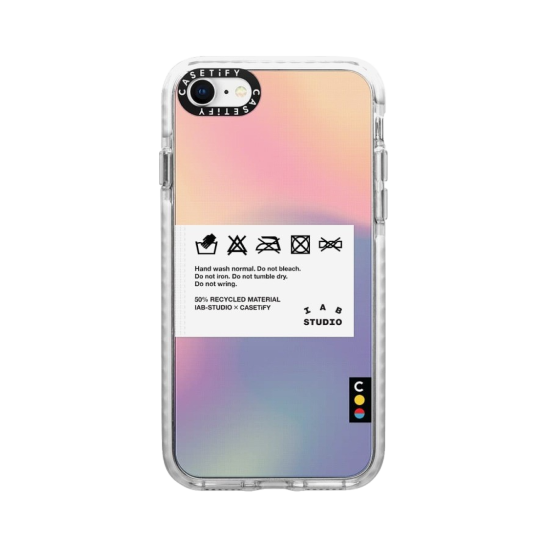 케이스티파이 x 아이앱 스튜디오 아이폰 클로스 태그 케이스 시어 무지개(Casetify x IAB Studio iPhone Cloth Tag Case Sheer Irdescent) - 5