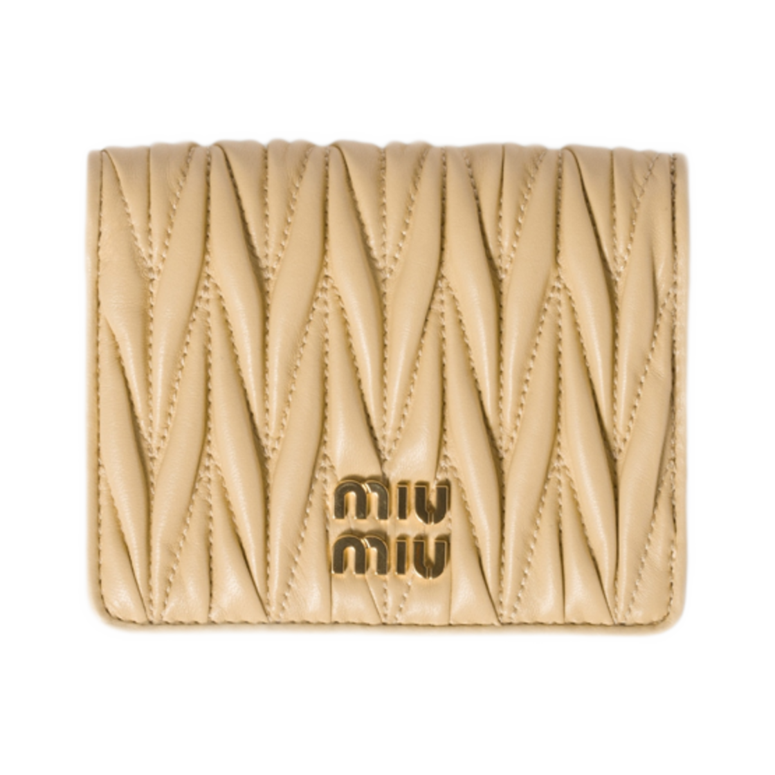 미우 미우 마테라쎄 나파 레더 월렛 소이 그린(Miu Miu Matelasse Nappa Leather Wallet Soy Green)