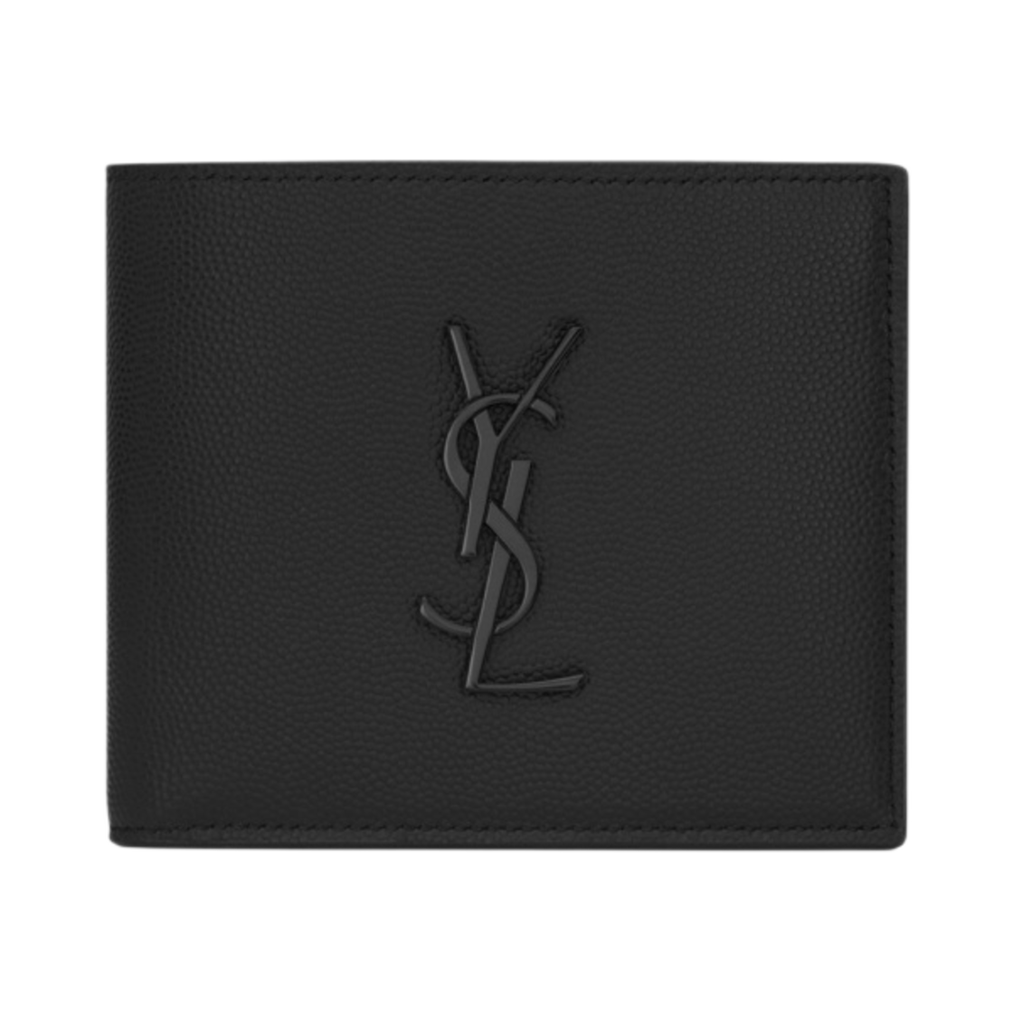 453276-BTY0U-1000 Saint Laurent Cassandre East/West Wallet in Grain De Poudre Embossed Leather Black