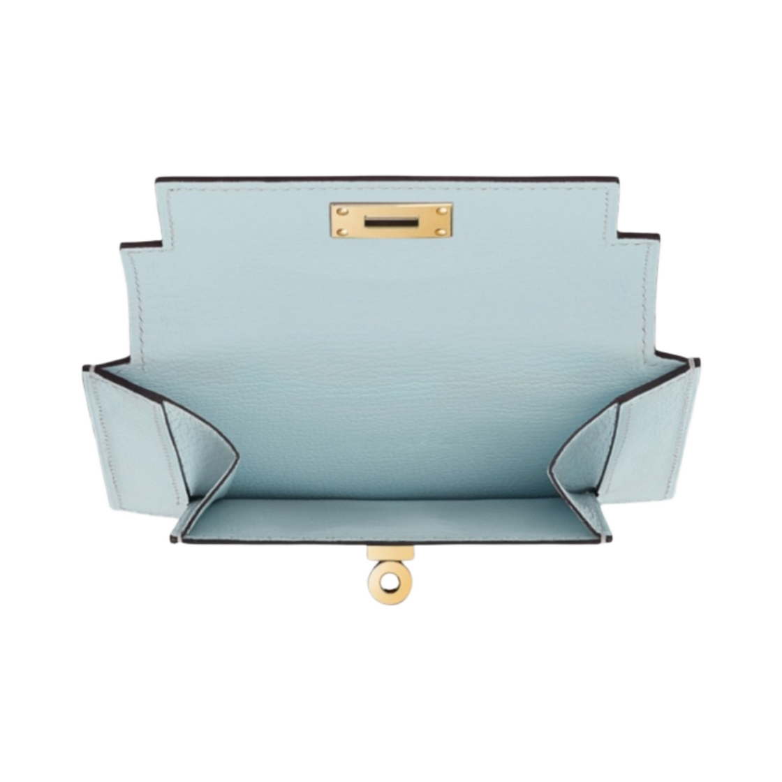 에르메스 켈리 포켓 컴팩트 지갑 고트스킨 & 골드 하드웨어 블루 브룸(Hermes Kelly Pocket Compact Wallet Goatskin & Gold Bleu Brume) - 2