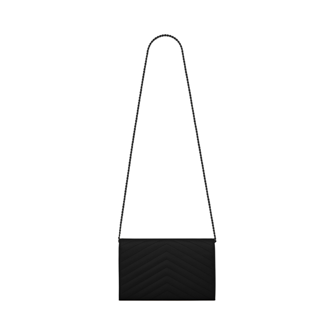 생로랑 그랑 드 뿌드르 엠보스드 레더 카산드라 마틀라세 체인 지갑 블랙(Saint Laurent Cassandre Matelasse Chain Wallet in Grain de Poudre Embossed Leather Black) - 4