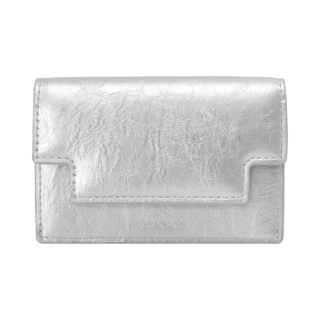 1150002 FINDKAPOOR Marty Card Wallet Crinkled Silver