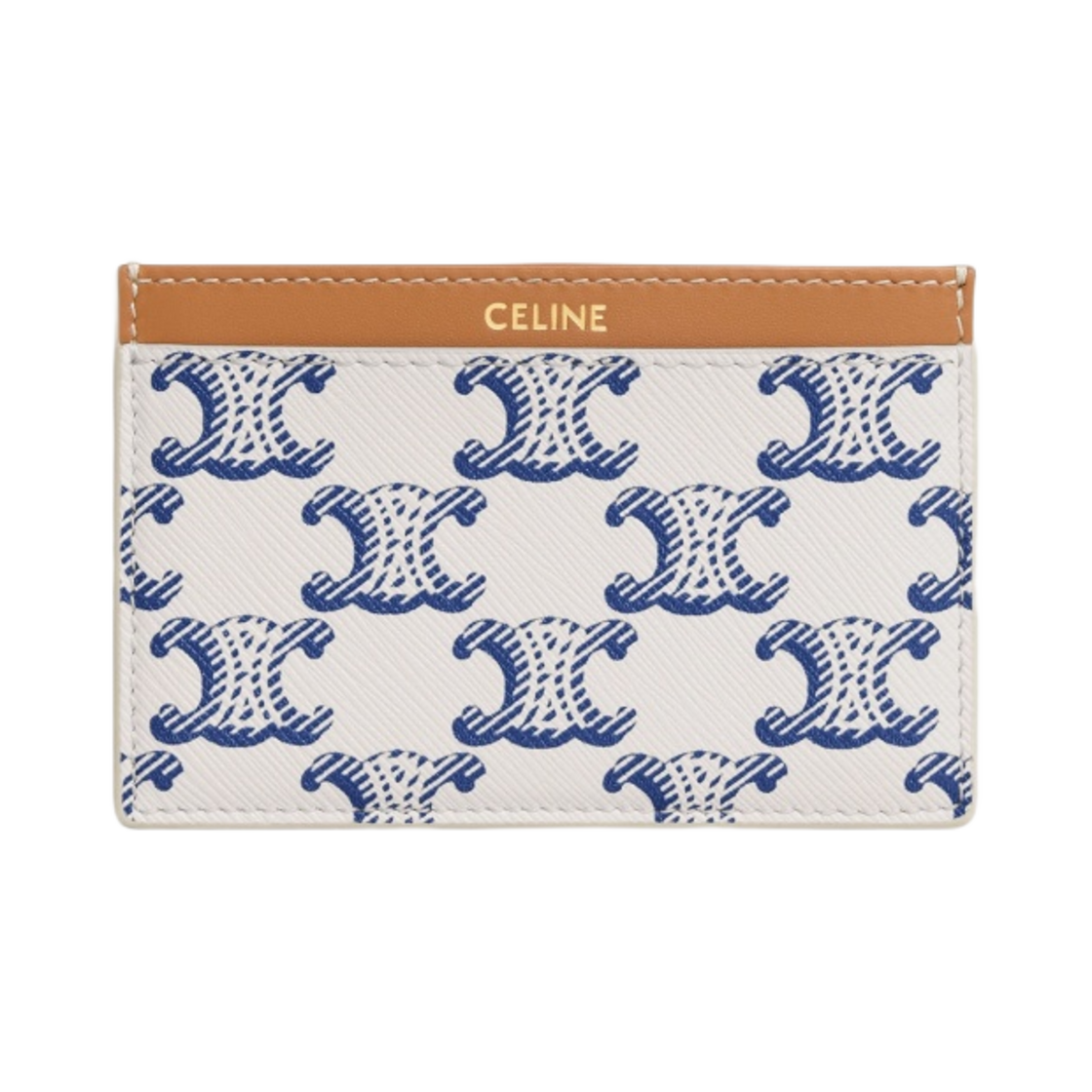셀린느 트리옹프 캔버스 카프스킨 카드 홀더 블루(Celine Card Holder in Triomphe Canvas and Calfski Blue) - 1