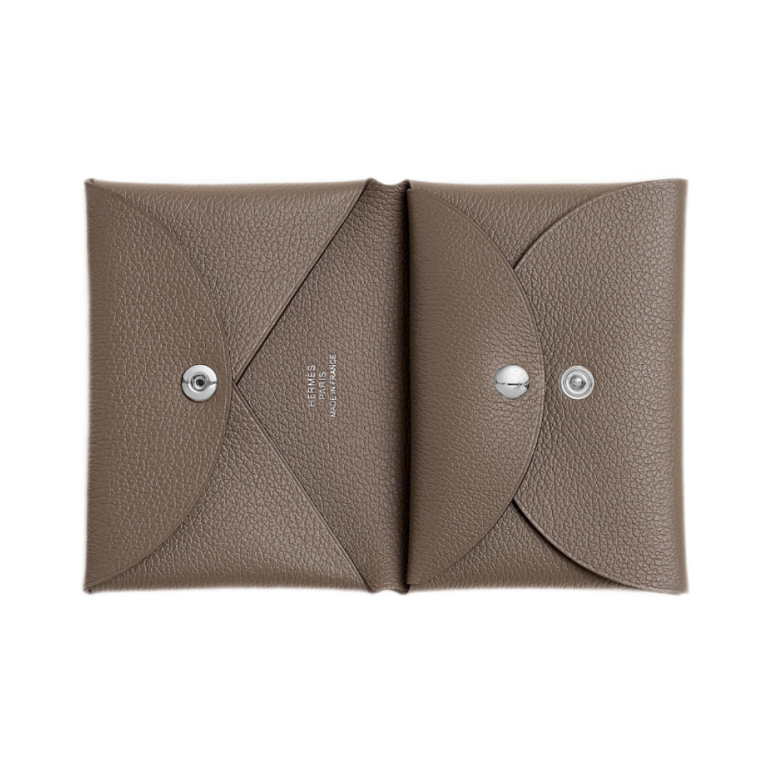 에르메스 칼비 듀오 컴팩트 카드 홀더 에버컬러 & 팔라듐 하드웨어 에뚜쁘(Hermes Calvi Duo Compact Card Holder Evercolor & Palladium Etoupe) - 2