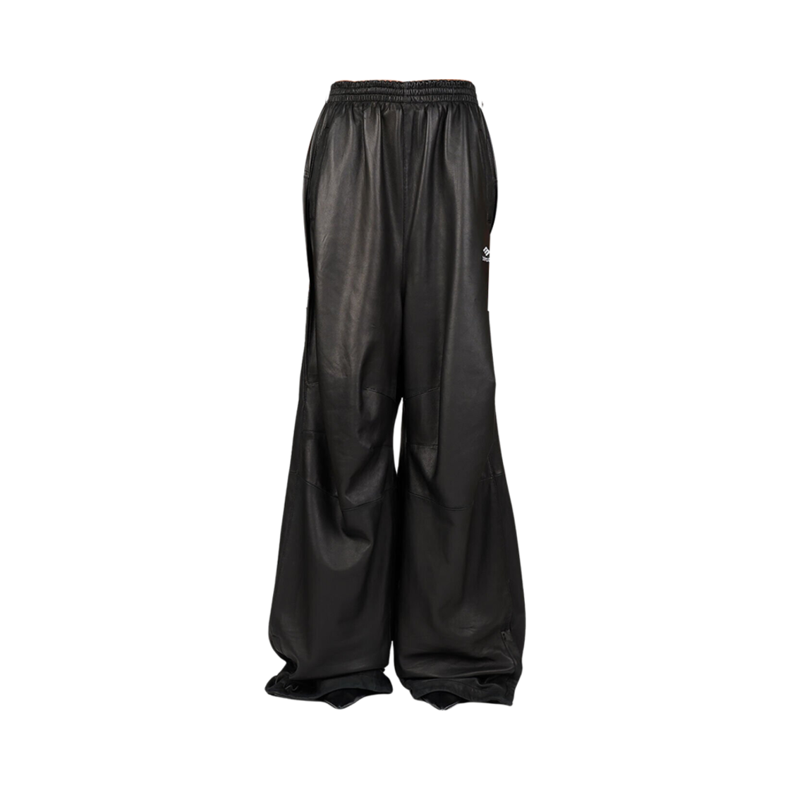 750972TMS021000 (W) Balenciaga Sports Logo Leather Track Pants Black