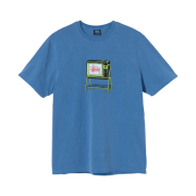 Stussy Rolling TV Pigment Dyed T-Shirt Blue