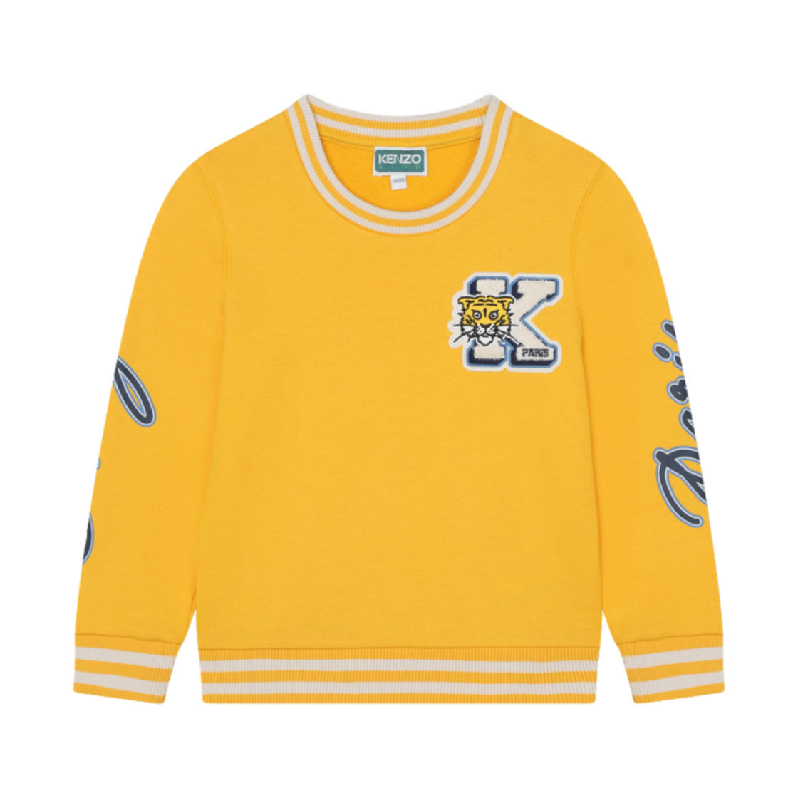 K60328-536 (Kids) Kenzo Embriodered Fleece Sweatshirt Yellow