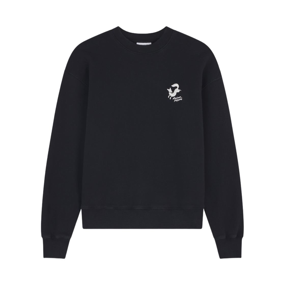 NW00306KM0307-P199 (W) Maison Kitsune Fancy Fox Comfort Sweatshirt Black