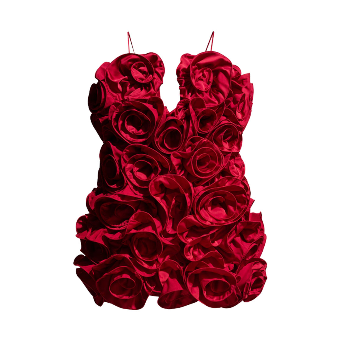 (W) 에이치앤엠 x 막다 부트림 러플 사틴 드레스 레드((W) H&M x Magda Butrym Ruffle Satin Dress Red)