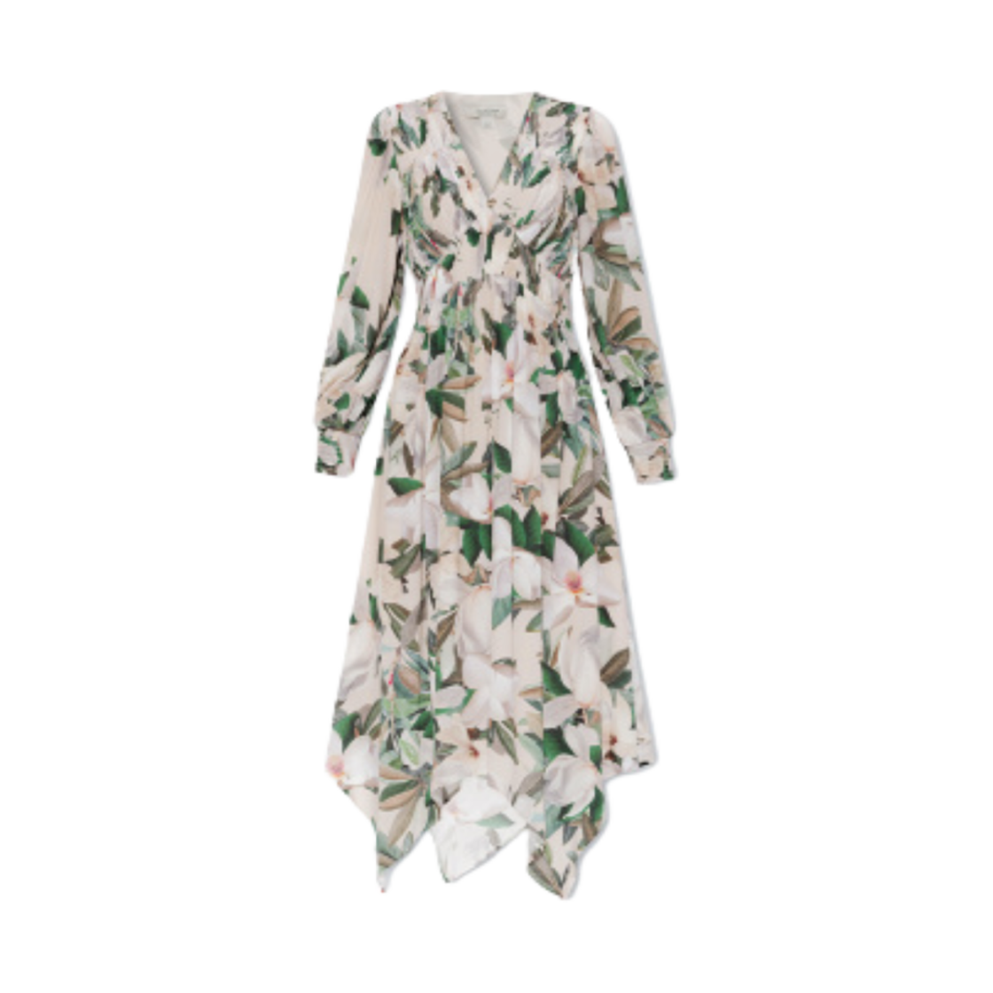 (W) 올 세인츠 에스텔 알레산드라 미디 드레스 초크 화이트((W) All Saints Estelle Alessandra Midi Dress Chalk White)