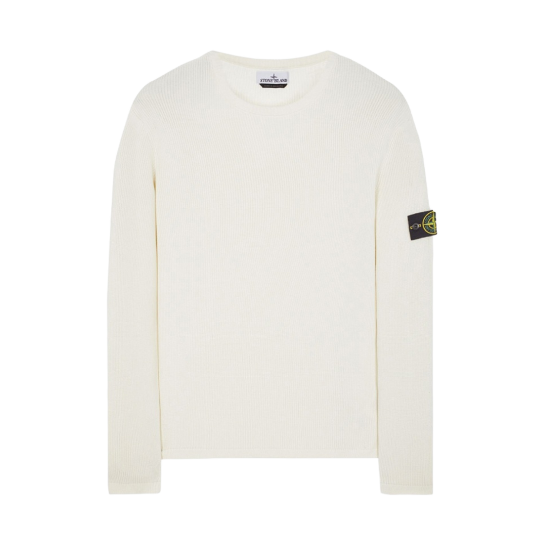 스톤 아일랜드 507D8 립드 소프트 코튼 크루넥 니트 내츄럴 화이트 - 23SS(Stone Island 507D8 Ribbed Soft Cotton Crewneck Knit Natural White - 23SS) - 1