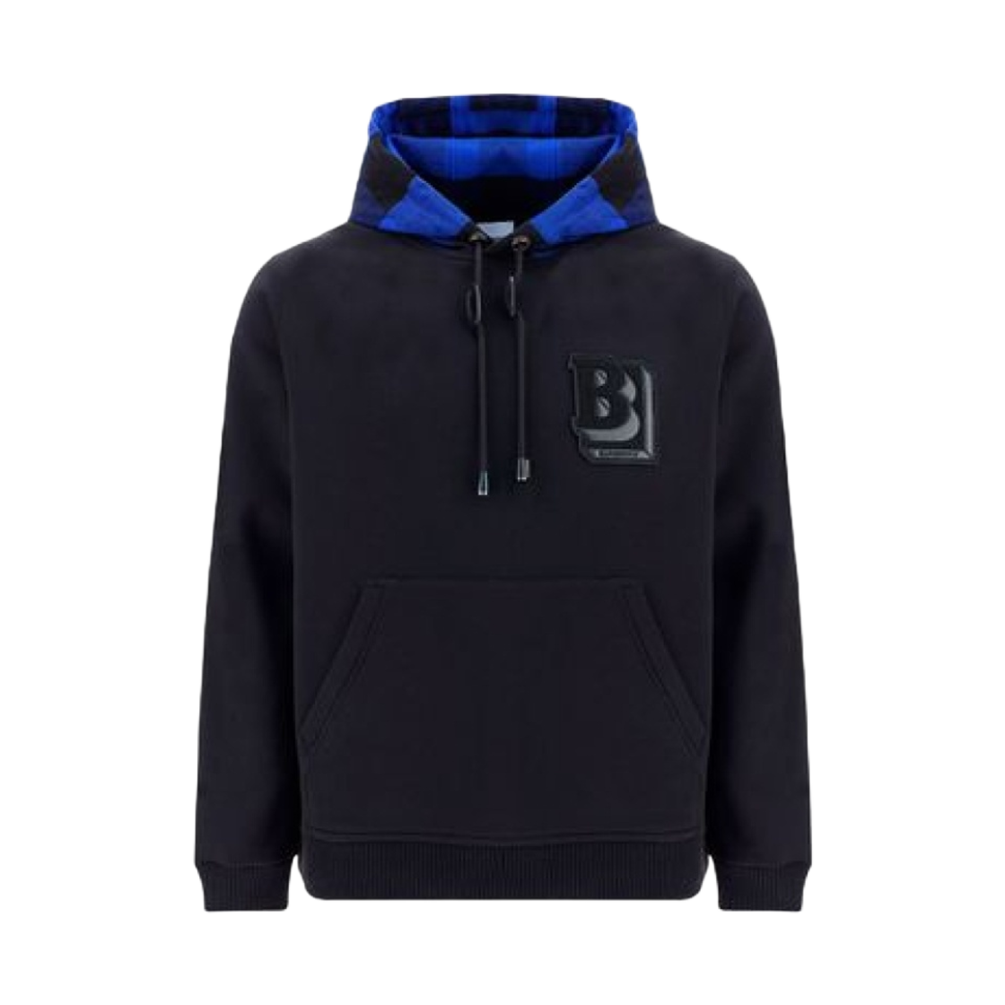 버버리 사무엘 체크 로고 후드 블랙(Burberry Samuel Check Logo Hoodie Black) - 1