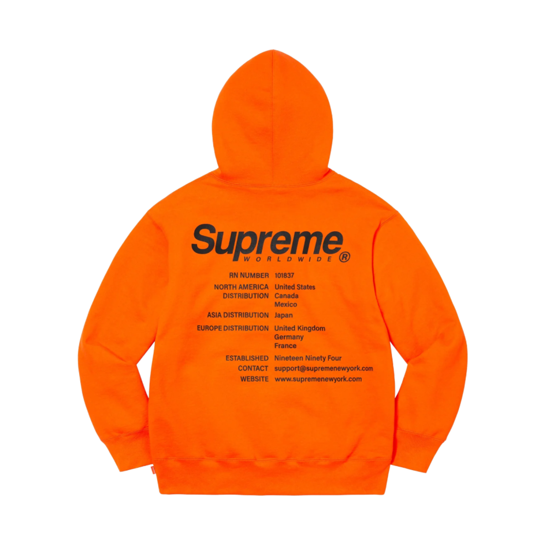 슈프림 월드와이드 후드 스웨트셔츠 다크 오렌지 - 23SS(Supreme Worldwide Hooded Sweatshirt Dark Orange - 23SS) - 2