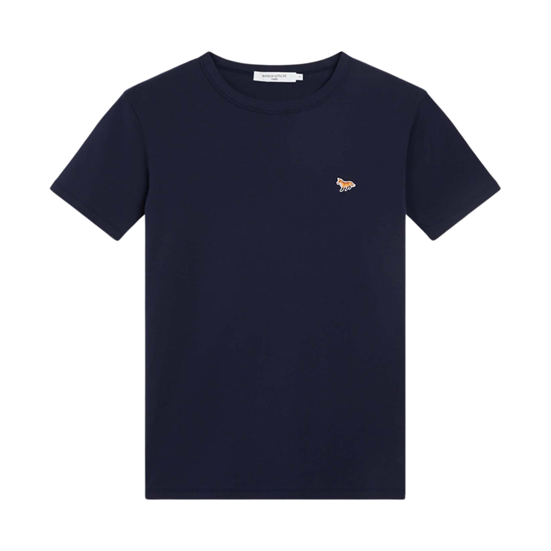 (W) 메종 키츠네 프로파일 폭스 패치 피티드 티셔츠 네이비