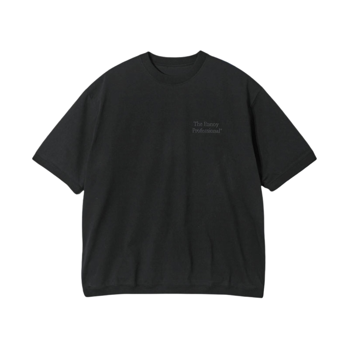엔노이 숏슬리브 헴 립 티셔츠 블랙(Ennoy Short Sleeve Hem Rib T-Shirt Black)