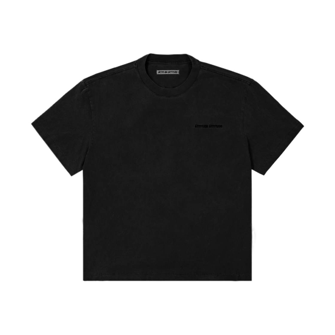 애티튜드 애티튜드 오버핏 가먼트 다잉 숏슬리브 블랙(AA Over-fit Garment Dyeing Short Sleeve Black)