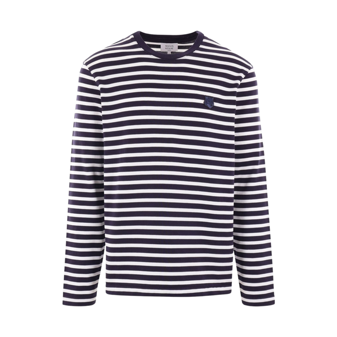 메종 키츠네 로고 스트라이프 티셔츠 네이비(Maison Kitsune Logo Stripe T-Shirt Navy)