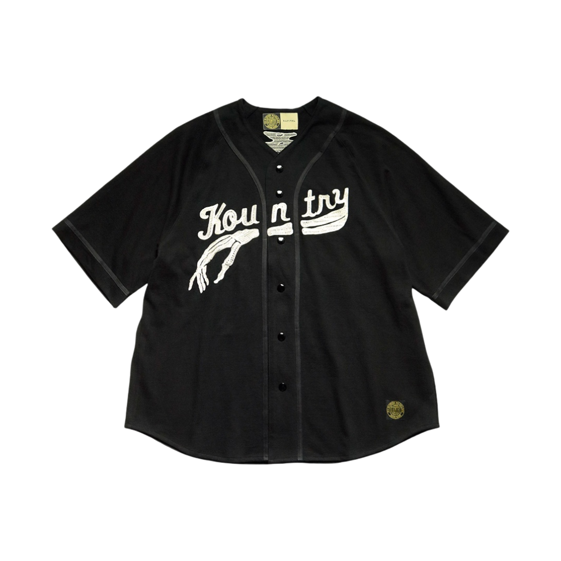 캐피탈 베이스볼 본 셔츠 블랙(Kapital Baseball Bone Shirt Black)