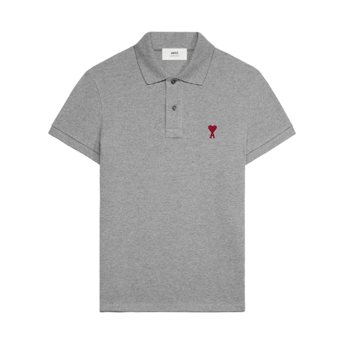 아미 스몰 하트 로고 폴로 셔츠 헤더 그레이(AMI de Coeur Polo Shirt Heather Grey)