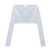 (W) Courreges Swallow Cropped Rib Knit Top Lavande Fonce