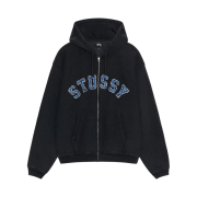 Stussy Faded Graphic Zip Hoodie Washed Black