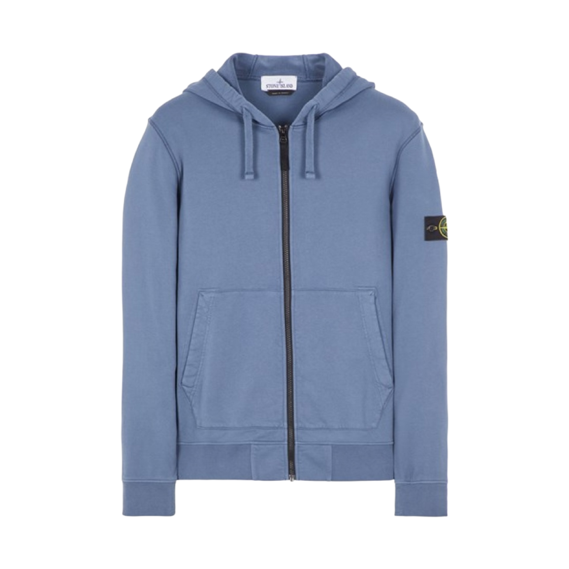 스톤 아일랜드 64251 코튼 플리스 후드 집업 아비오 블루 - 23SS(Stone Island 64251 Cotton Fleece Full Zip Hooded Sweatshirt Avio Blue - 23SS) - 1