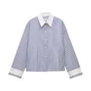 (W) Zara ZW Collection Striped Shirt Navy
