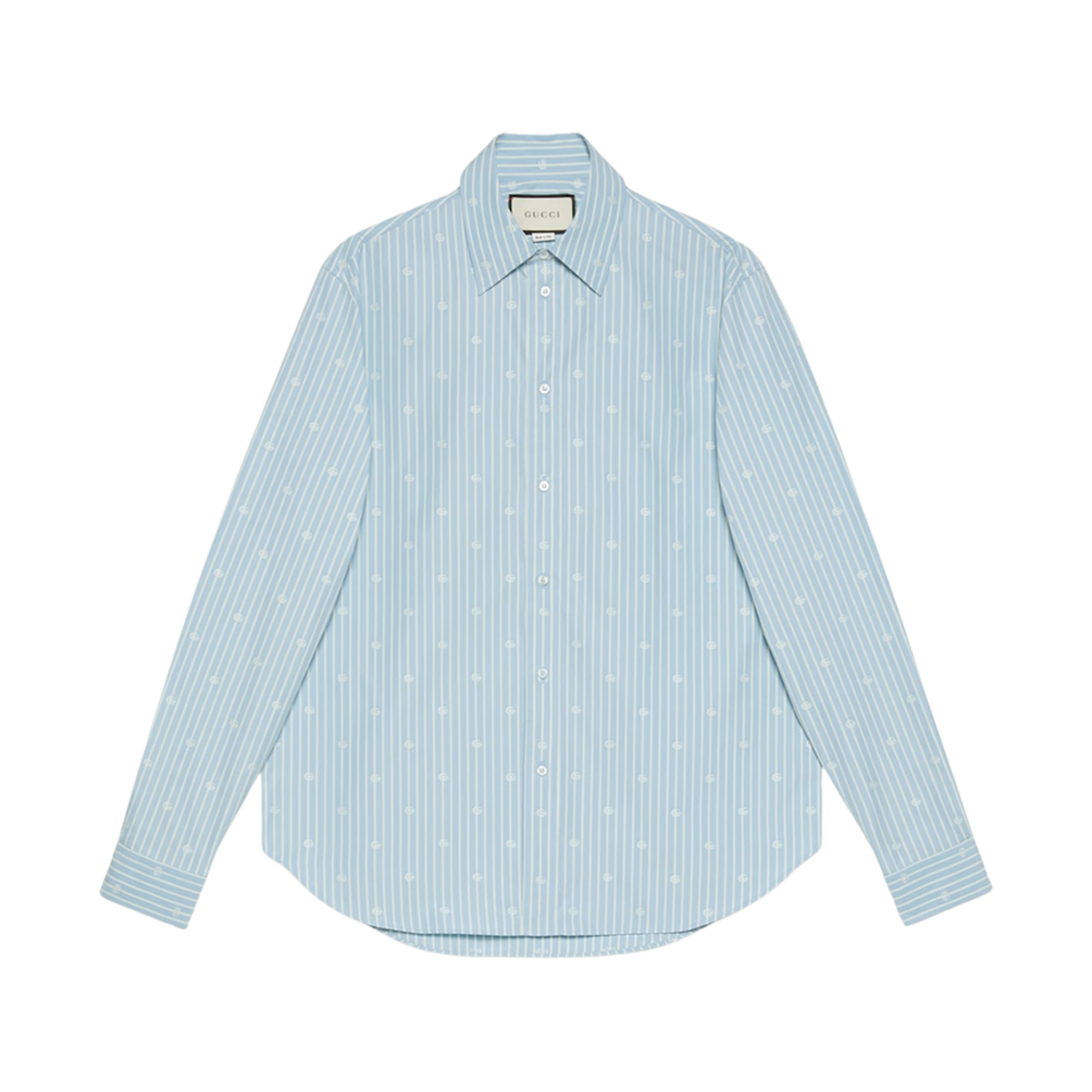 구찌 GG 스트라이프 필 쿠페 코튼 셔츠 라이트 블루 화이트(Gucci GG Stripe Fil Coupe Cotton Shirt Light Blue White) - 1