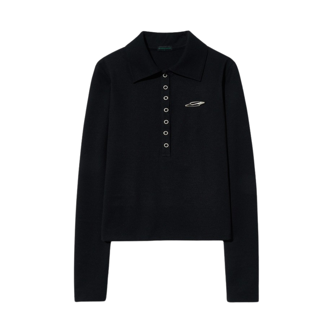 208_TIP THE IDENTITY PROJECT Women Ribbed Collar Slim Line Black