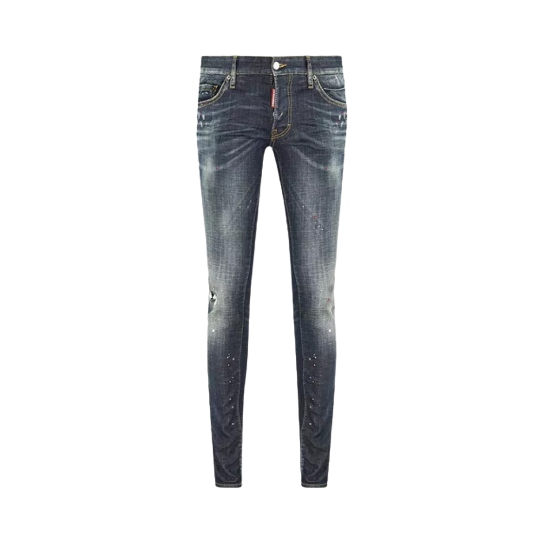 S71LB0775S30342470 Dsquared2 Paint Slash Canadian Leaf Jeans Blue