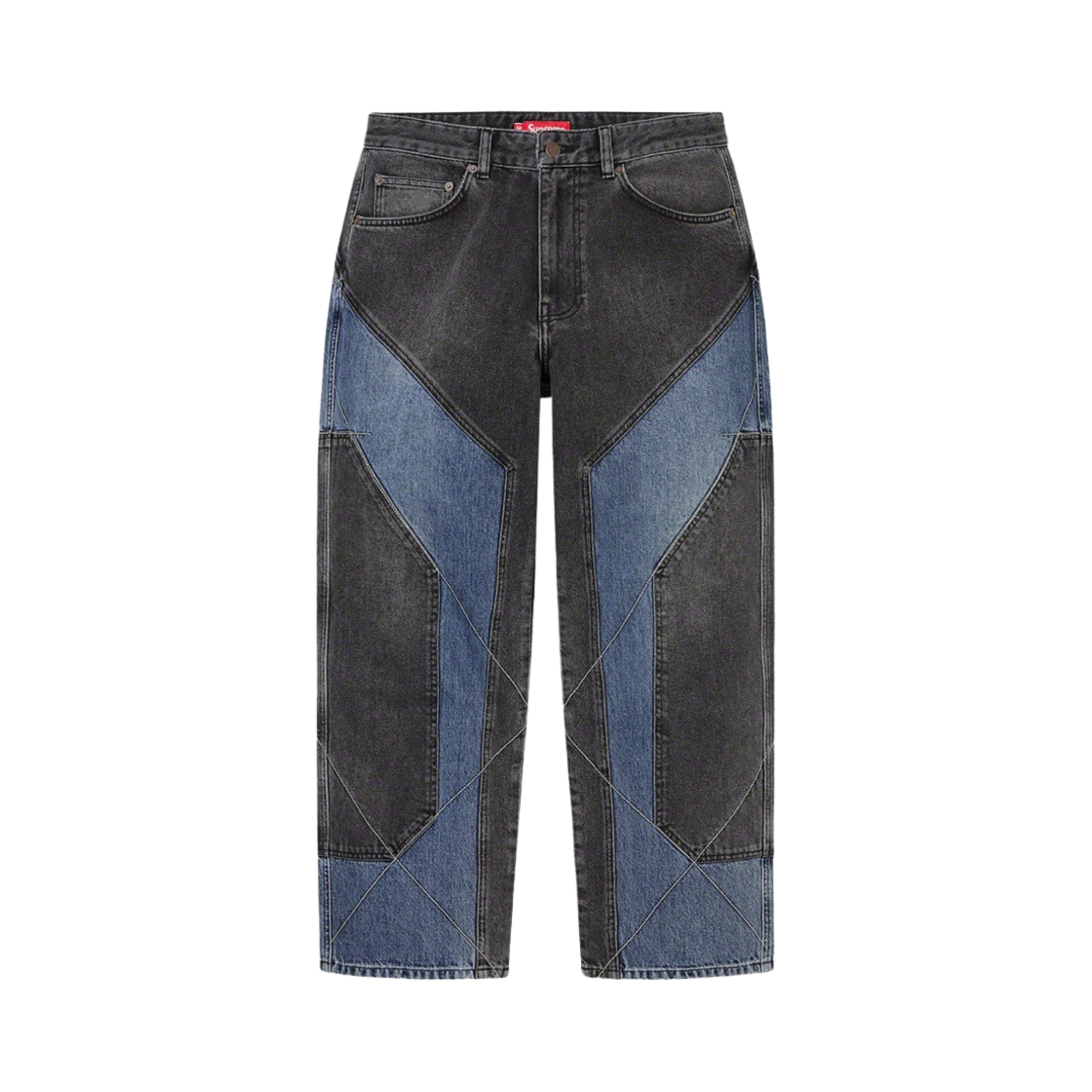 슈프림 투톤 패널드 진 블랙 - 22FW