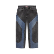 Supreme 2-Tone Paneled Jean Black - 22FW