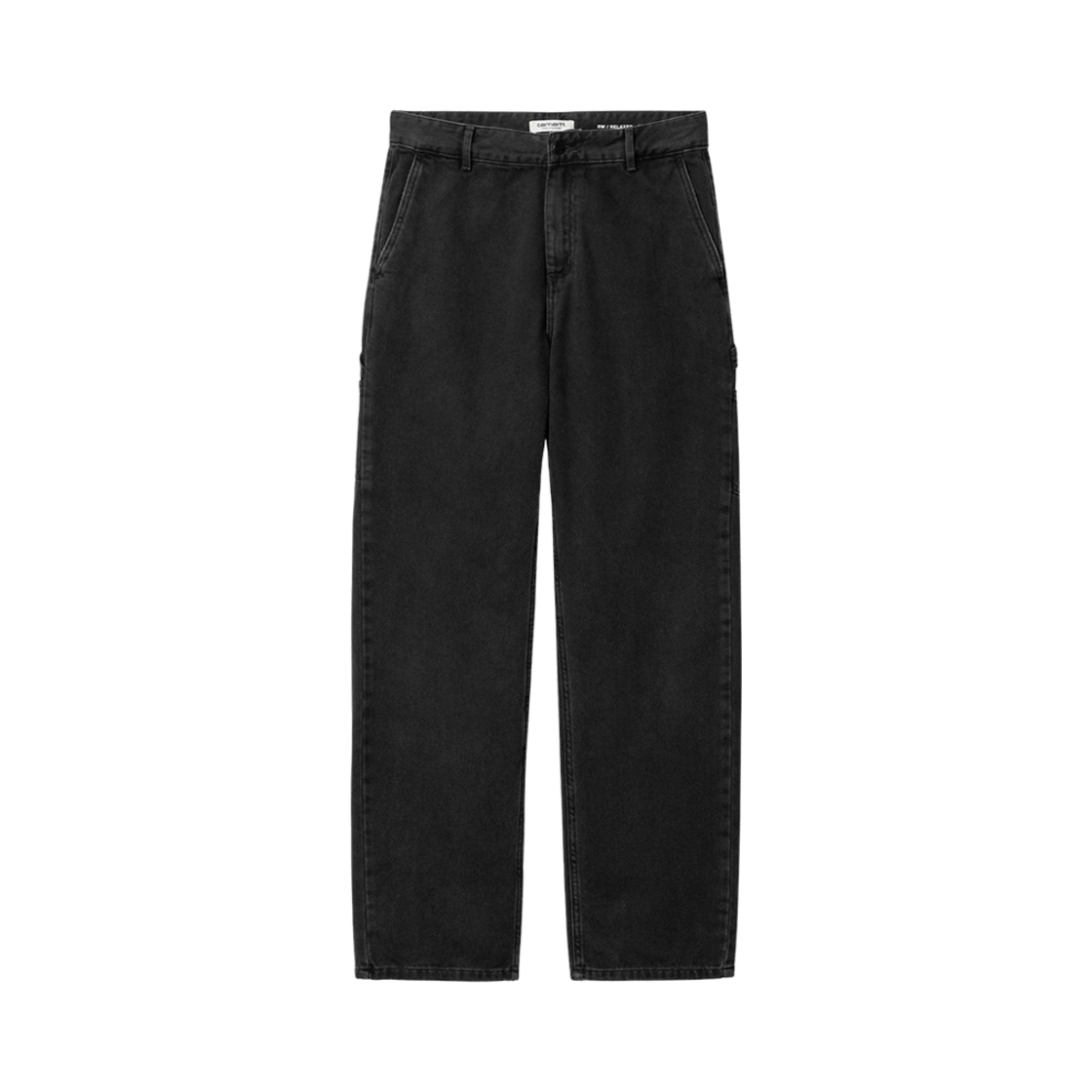 I031251-89-06 (W) Carhartt WIP Black Stone Washed Pierce Pants Straight Black Stone Washed