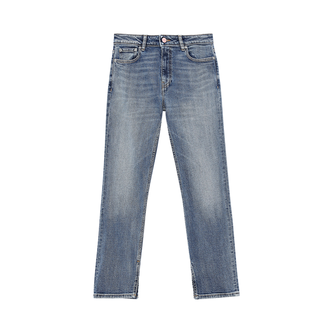 (W) 가니 컴포트 스트레치 커티 크롭 미드 블루 빈티지((W) Ganni Comfort Stretch Cutye Cropped Mid Blue Vintage) - 1