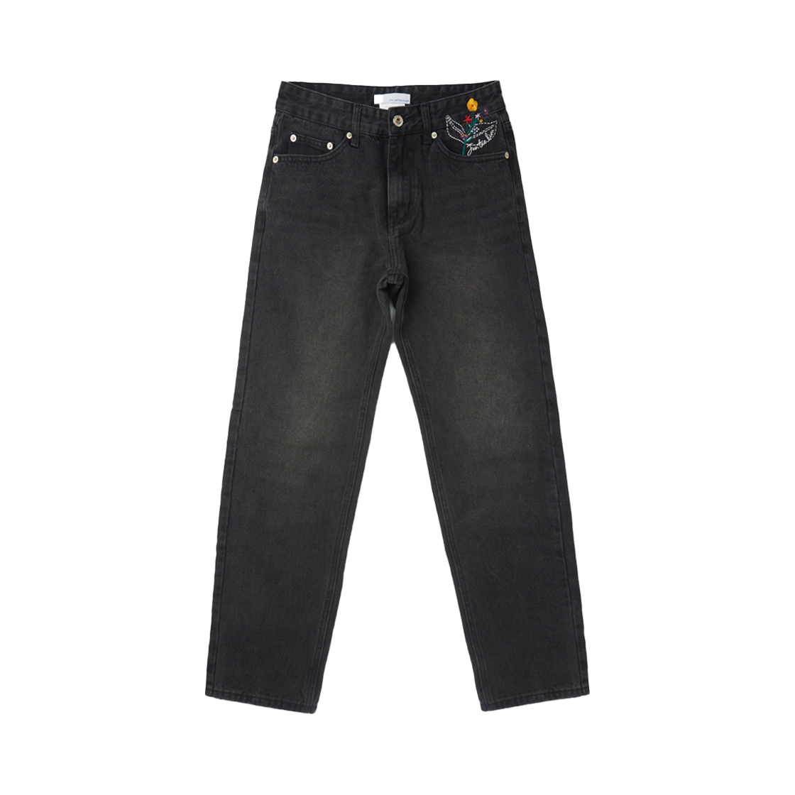 준태킴 엠보더리 데님 트라우져 블랙(JTK ARTISANAL Embroidery Denim Trousers Black)