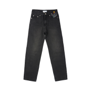 JTK ARTISANAL Embroidery Denim Trousers Black