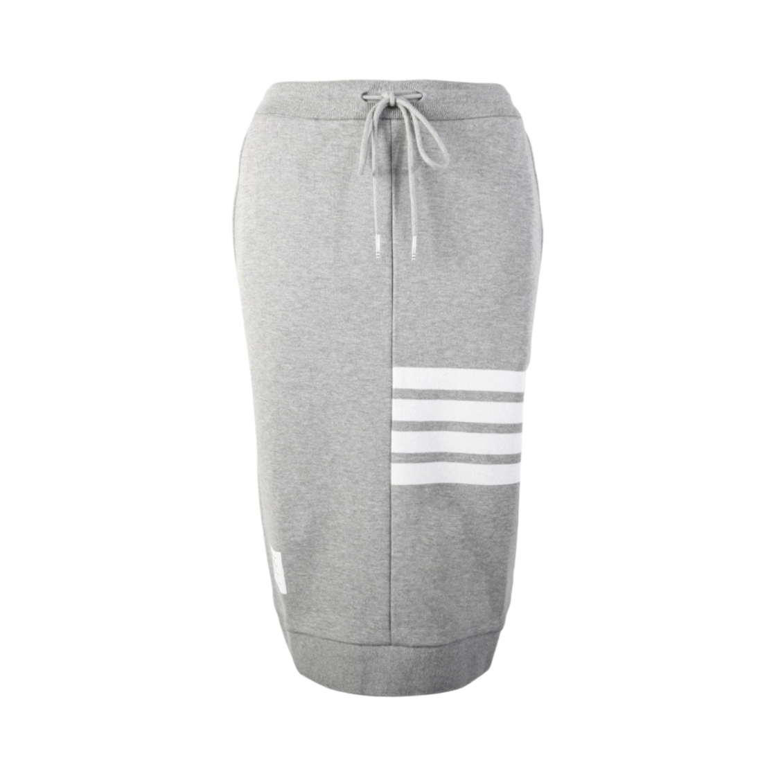 FKJ008A-00535-055 (W) Thom Browne Classic Loopback Cotton Engineered 4-Bar Drawstring Sack Skirt Light Grey