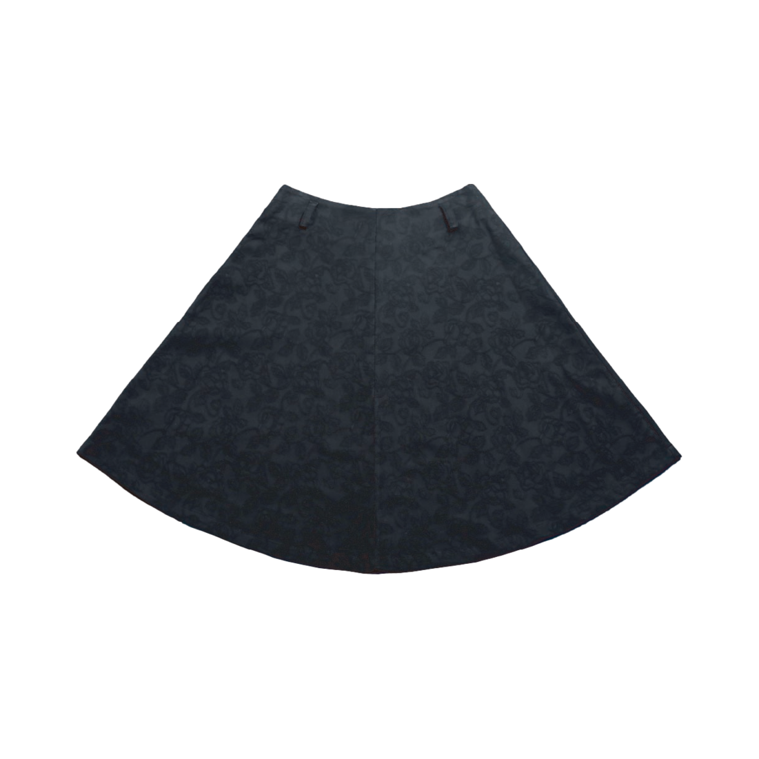 AW25XSK03_01 Artist Komplex Jacquard Flared Midi Skirt Black