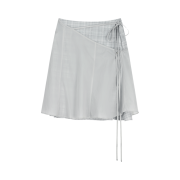 OJOS Layered Strap Flare Skirt Grey