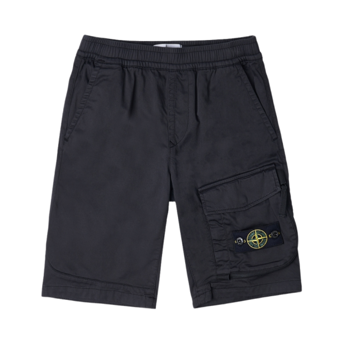 (키즈) 스톤 아일랜드 L0412 로고 패치 스트레이트 레그 쇼츠 블랙 - 23SS((Kids) Stone Island L0412 Logo Patch Straight Leg Shorts Black - 23SS) - 1