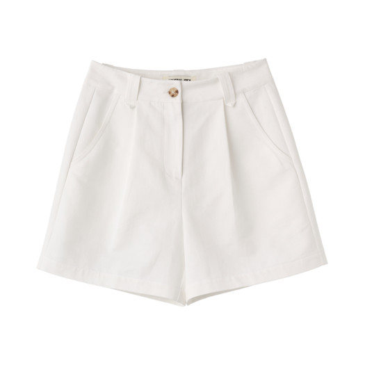WBE2L12509WH General Idea Woman Cotton Pintuck Shorts White