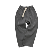 Undermycar Mu.112 Original Logo Curve Line Stitch Bonded Sweat Pants Charcoal