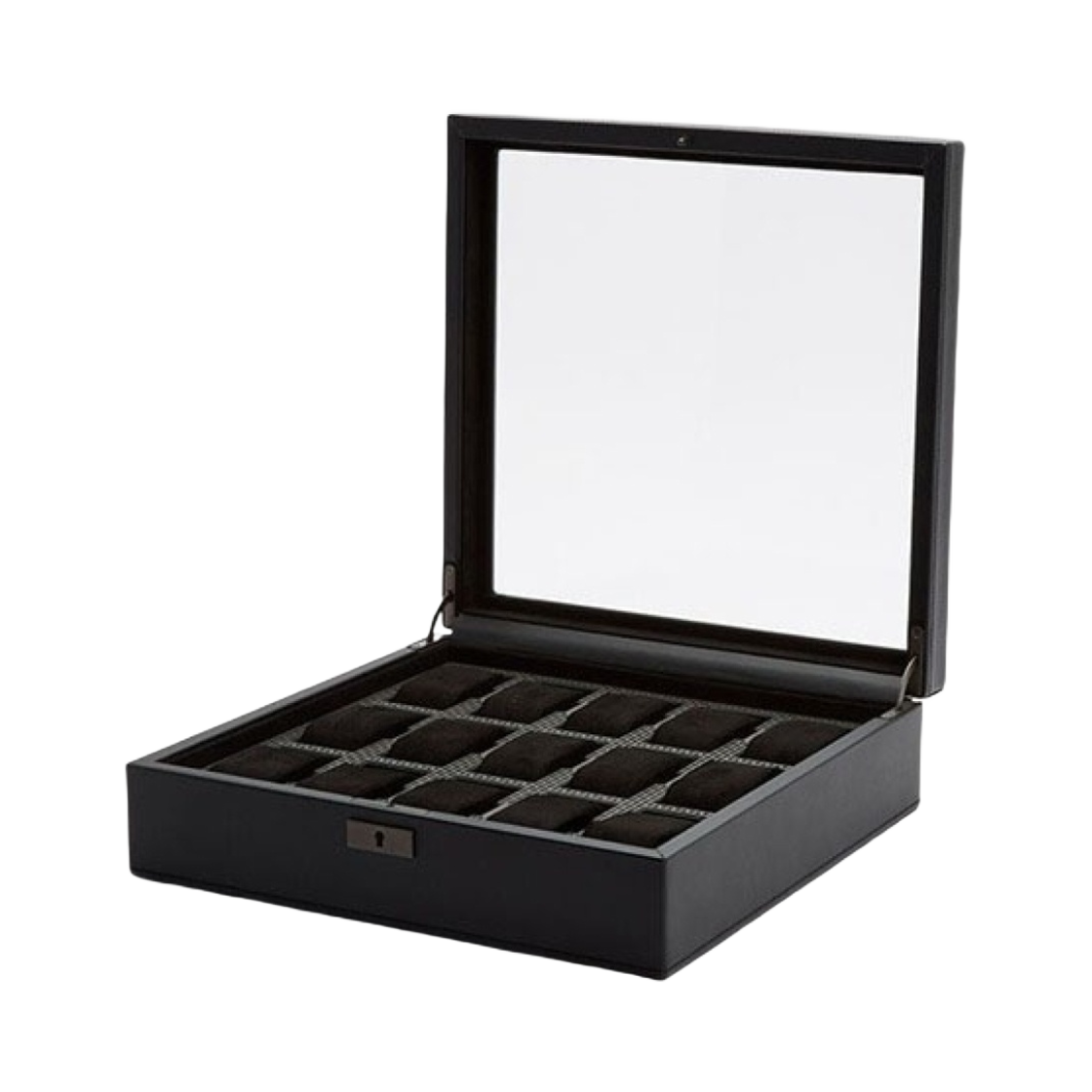 울프 1834 액시스 15 피스 워치 박스 파우더 코트 블랙(Wolf 1834 Axis 15 piece Watch Box Powder Coat Black)