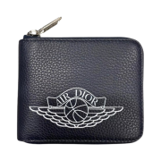 Dior x Jordan Wings Zipped Compact Wallet Blue Multi