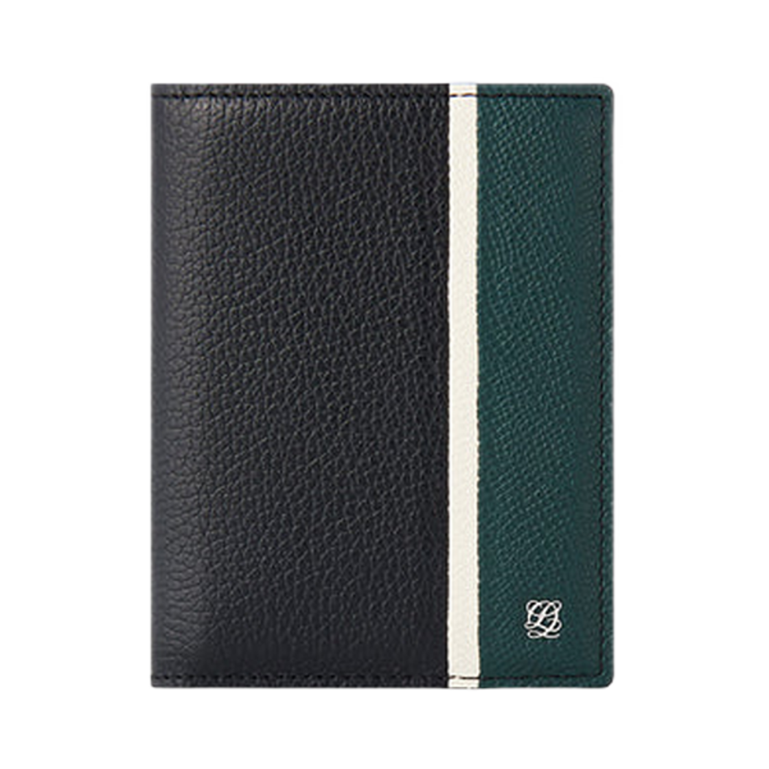 LLSQ3FM01MG5GR0171 Louis Quatorze Stripe Point Slim Leather Bi-Fold Medium Wallet Green