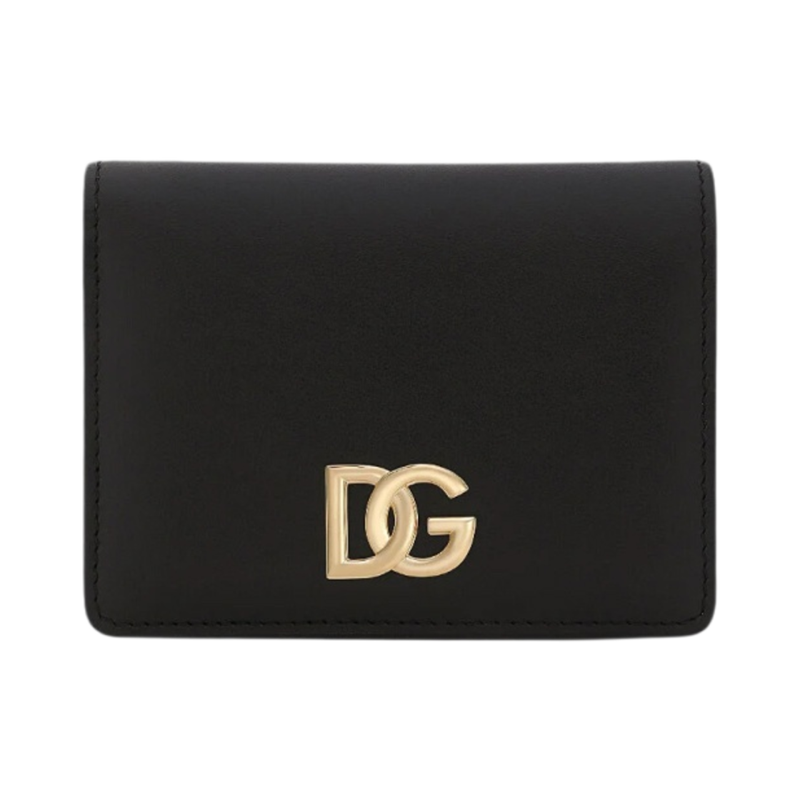 BI1211-AW576-80999 Dolce & Gabbana Calfskin Wallet with DG Logo Black
