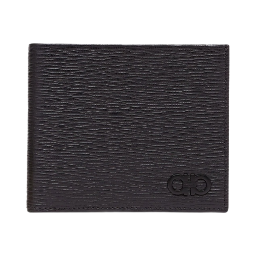 Ferragamo Gancini Wallet Deep Black Dark Rain