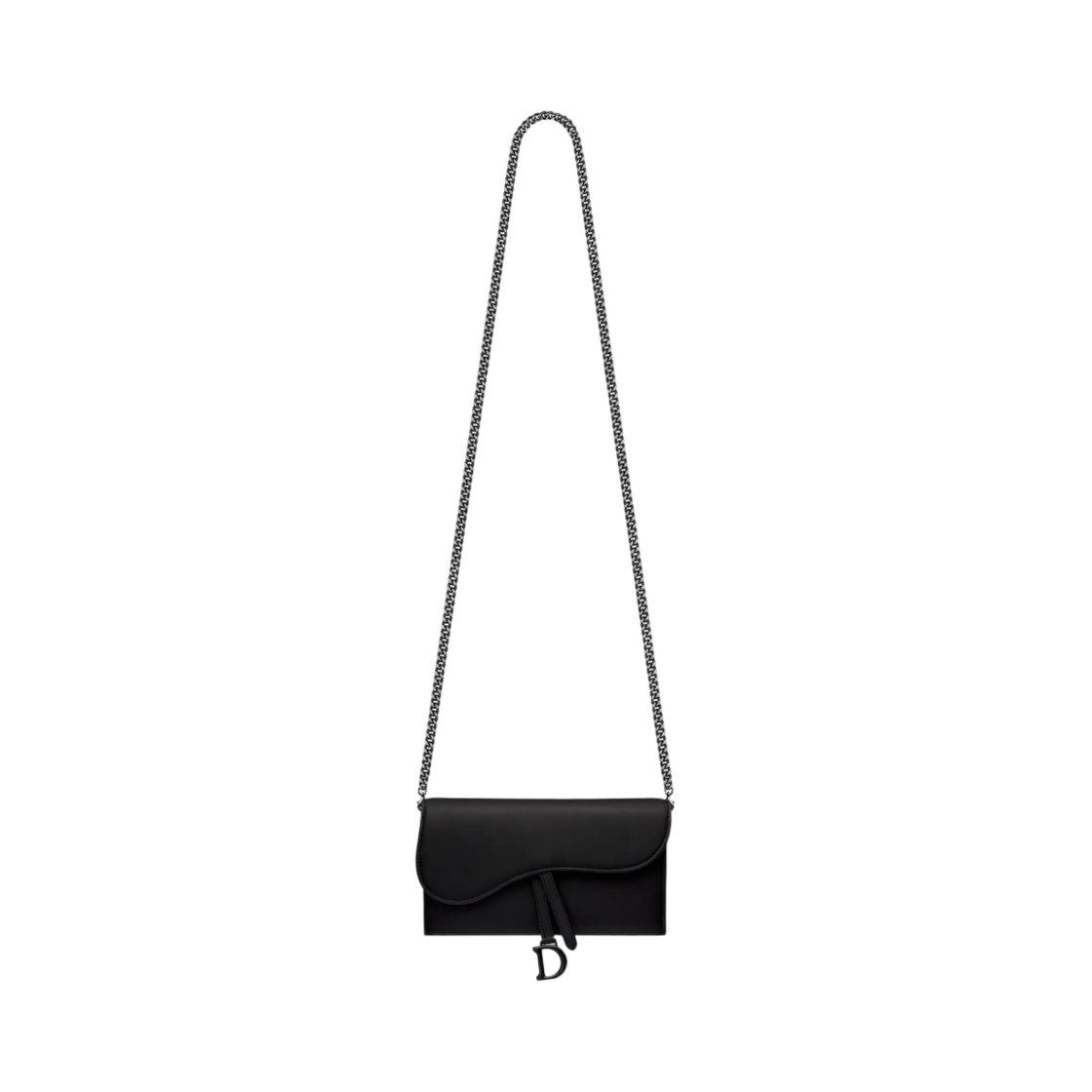 디올 새들 체인 장지갑 울트라 매트 카프스킨 블랙(Dior Long Saddle Wallet with Chain Ultra Matte Calfskin Black) - 4