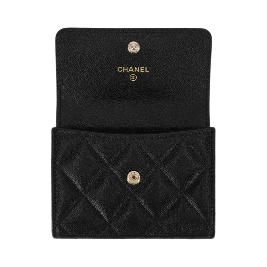 샤넬 플랩 카드 홀더 그레인드 카프스킨 & 골드 메탈 블랙(Chanel Flap Card Holder Grained Calfskin & Gold Black) - 3